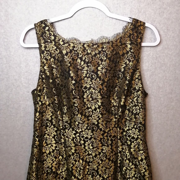 Adrianna Papell Black & Gold Lace Dress - Picture 3 of 9